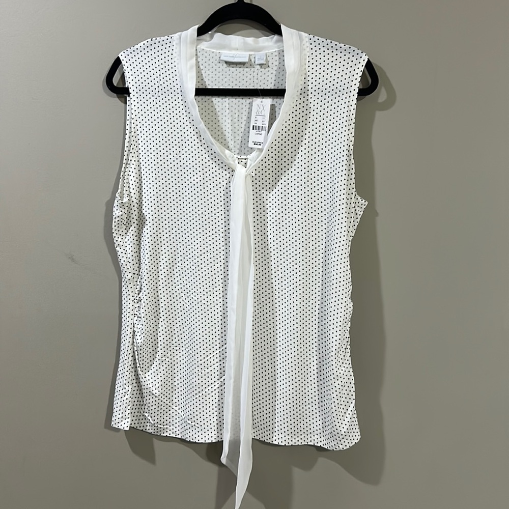 Sleeveless Blouse with Sheer tie detail